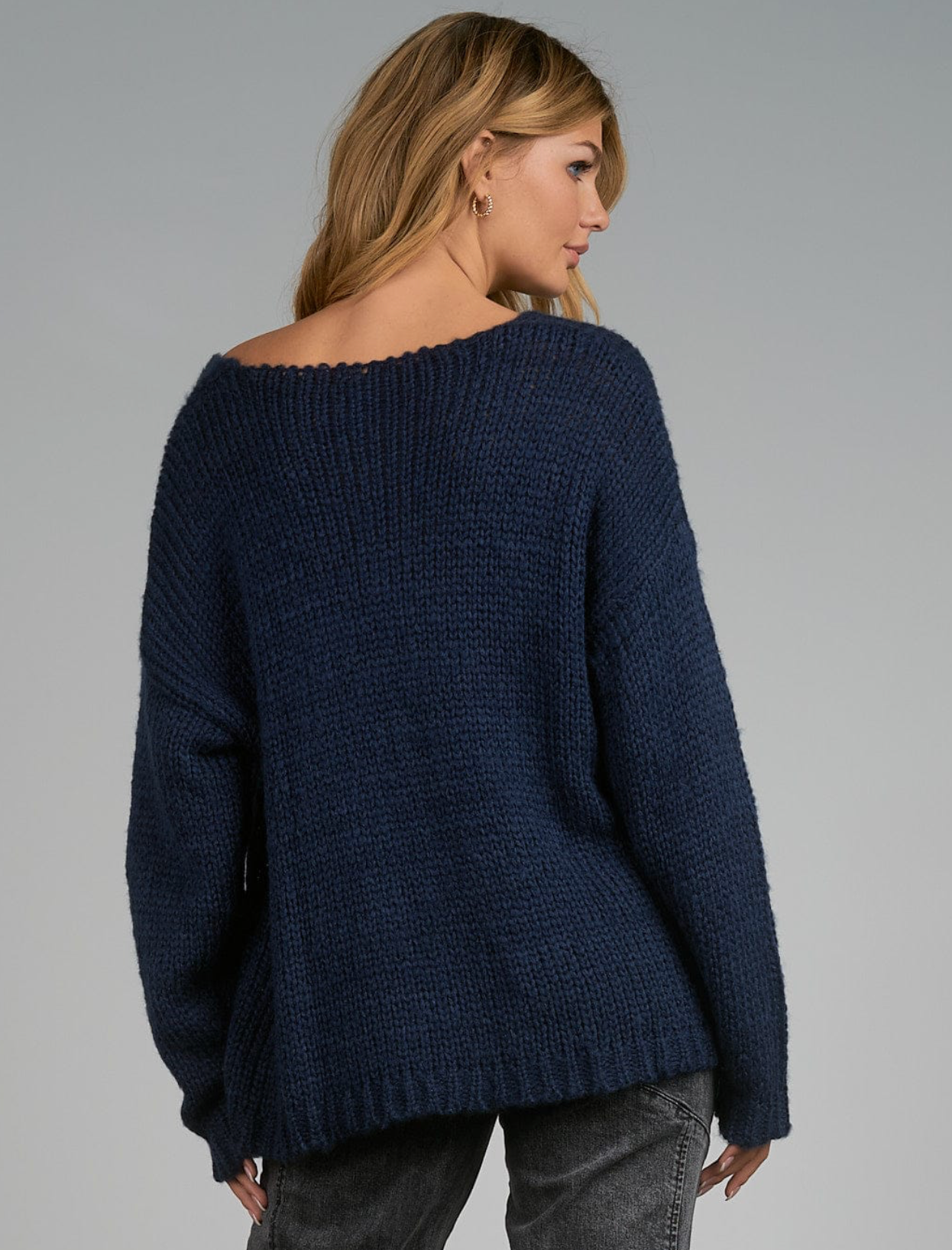 &quot;LOVE&quot; V-Neck Knit Sweater