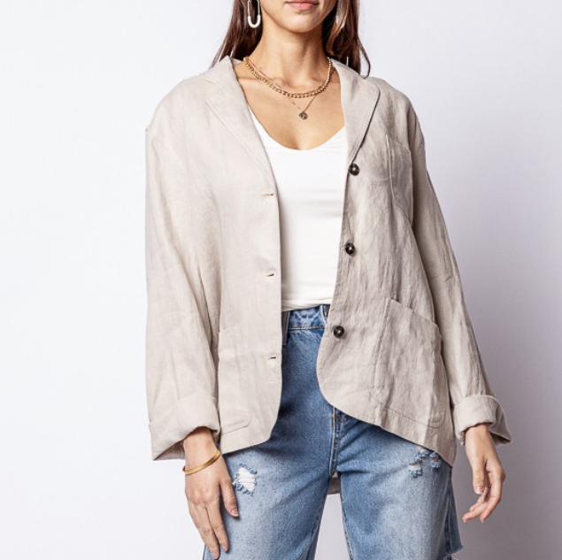 100 Linen Blazer Jacket