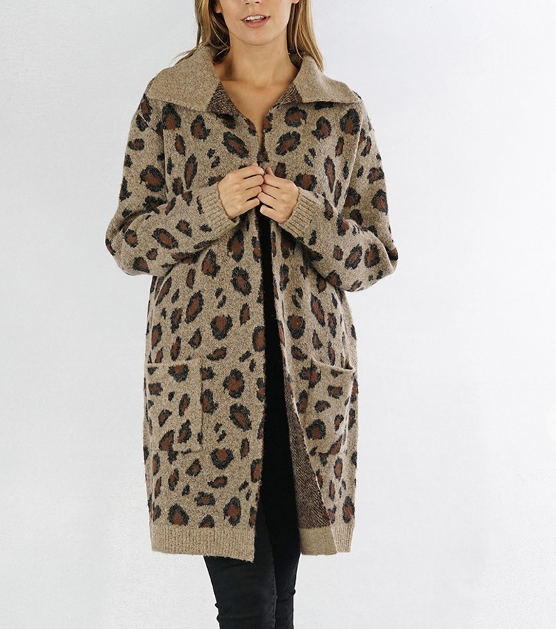 Long Sleeve Leopard Cardigan